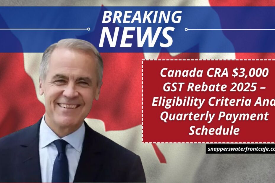 Canada CRA $3,000 GST Rebate 2025 – Eligibility Criteria And Quarterly Payment Schedule
